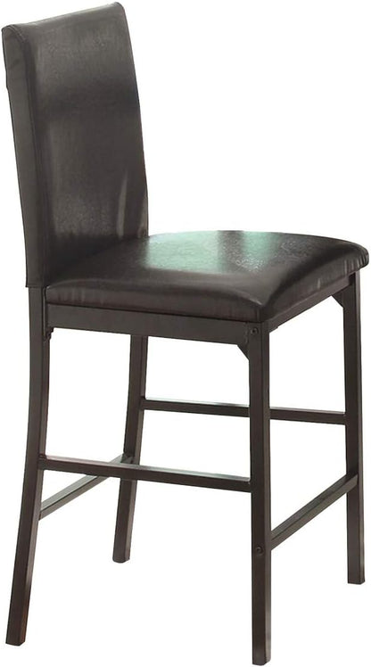 Homelegance Tempe Dining Counter Height Chair (Set of 4), Faux Leather, Dark Brown - LeafyLoom