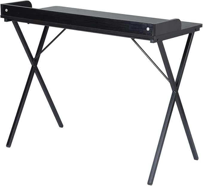 FurnitureR Office Desk, Simple Style Writing Table Computer Study Desk with Baffle, Home Office PC Laptop Table, 47.2 Inches, Black - LeafyLoom