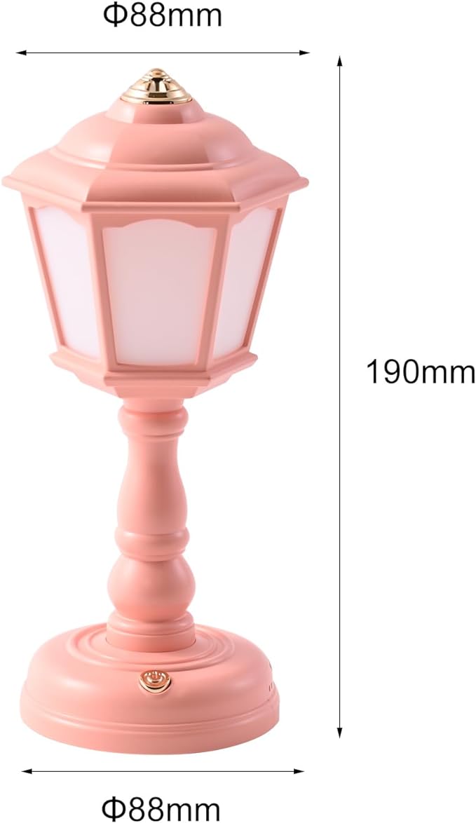 Mini Desk lamp Vintage, LED Desk Lamp Dimmable Table Lamp Reading Lamp with USB Charging Port, Sensitive Control, Eye-Caring Office Lamp,Very beautiful decorative desk lamp (Pink) - LeafyLoom