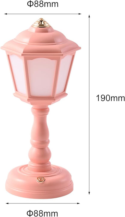 Mini Desk lamp Vintage, LED Desk Lamp Dimmable Table Lamp Reading Lamp with USB Charging Port, Sensitive Control, Eye-Caring Office Lamp,Very beautiful decorative desk lamp (Pink) - LeafyLoom