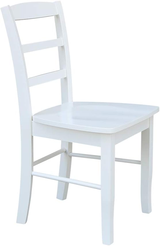 International Concepts Set of Two Madrid Ladderback Dining Chairs, White - LeafyLoom