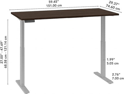 Bush Business Furniture Move 60 27-48-Inch Adjustable Desk, Black Walnut/Cool Gray Metallic (M6S6030BWSK) - LeafyLoom