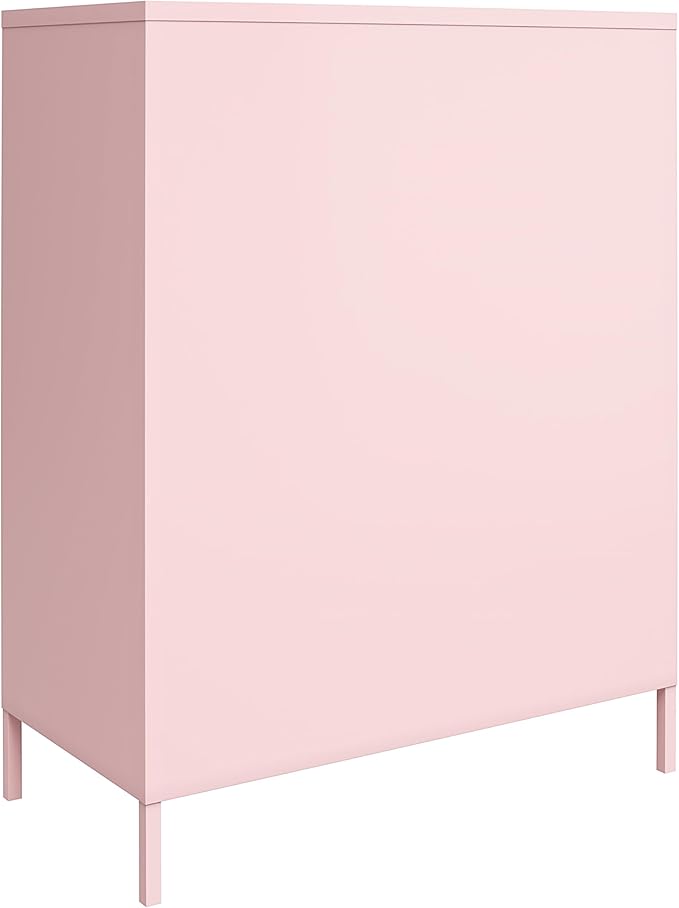 Novogratz Cache 2 Door Metal Locker Storage Cabinet, Bashful Pink - LeafyLoom