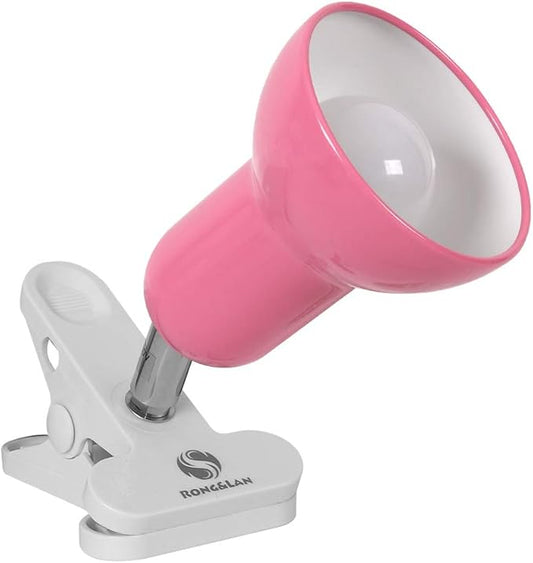 Sun-Rising Cilp on Light,360° rotation Clip on Lamp Portable Book Reading Light,Clamp on Desk/Table/Bunk Bed/Cupboard HomeClamp Light Lighting, (Clamp Light seven colors for your choice) Pink - LeafyLoom