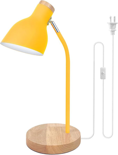 Himmel Desk Lamp, Adjustable Metal Table Lamp, Children's Table Lamp for Bedroom, Living Room, E27 Socket Reading Next to Lamp (Yellow) - LeafyLoom