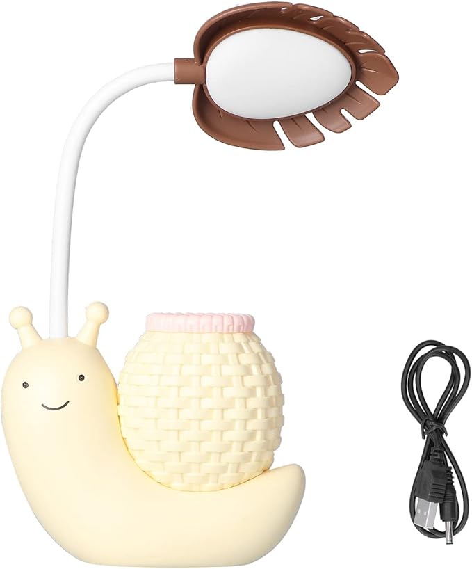 LED Desk Lamp USB Charging, Cartoon Animal LED Small Desk Lamp, Multifunction Table Lamp, LED Desk Lamp with Pen Holder for s (yellow) - LeafyLoom