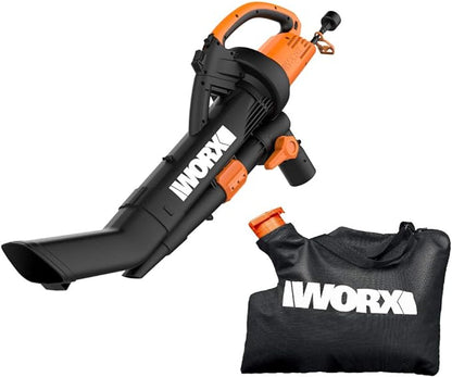 WORX WG509 12 Amp TRIVAC 3-in-1 Electric Leaf Blower with All Metal Mulching System & WG163 GT 3.0 20V PowerShare 12" Cordless String Trimmer & Edger (2 Batteries & Charger Included) - LeafyLoom