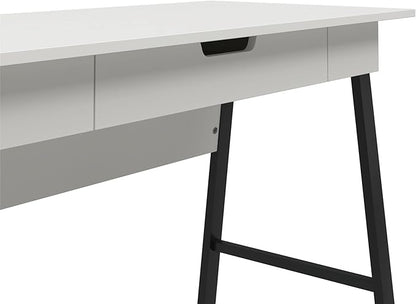 Ameriwood Home Oxford Computer Desk with Drawer, White/Black - LeafyLoom