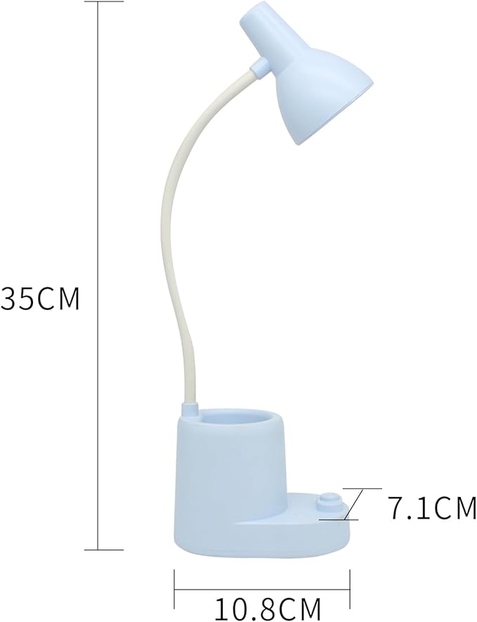 Office lamp Desk,Cordless Lamps Rechargeable,Blue,kids battery lamps for tables,Cute pen holder for desk,360° Rotating Hose,Adjust The Angle of Light Source at Will,Study Lamps for Desk,Mini lamp - LeafyLoom