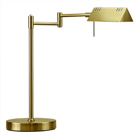 O'Bright LED Pharmacy Table Lamp, Full Range Dimming, 12W LED, 360 Degree Swing Arms, Desk, Reading, Craft, Work Lamp, ETL Tested, Antique Brass (Gold) - LeafyLoom