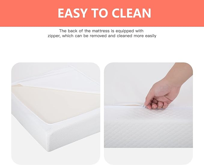 FDW 5 Inch Gel Memory Foam Mattress Medium-Firm Mattress for Pressure Relief & Cooler Sleep Mattress for Kid Adults CertiPUR-US Certified Mattress in a Box, King - LeafyLoom