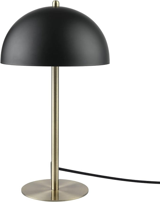 Globe Electric 52938 Luna 15" Desk Lamp, Matte Black, Matte Brass Accents, in-Line On/Off Rocker Switch - LeafyLoom