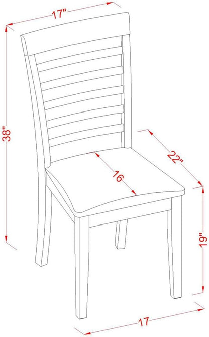 East West Furniture HLML3-MAH-C 3 Piece Dining Set Contains a Round Dining Room Table with Pedestal and 2 Linen Fabric Upholstered Kitchen Chairs, 42x42 Inch, Mahogany - LeafyLoom