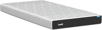 Lucid 6 Inch Memory Foam Mattress - Firm Feel - Gel Infusion - Memory Foam Infused with Bamboo Charcoal - Breathable - CertiPur Certified - Full - LeafyLoom