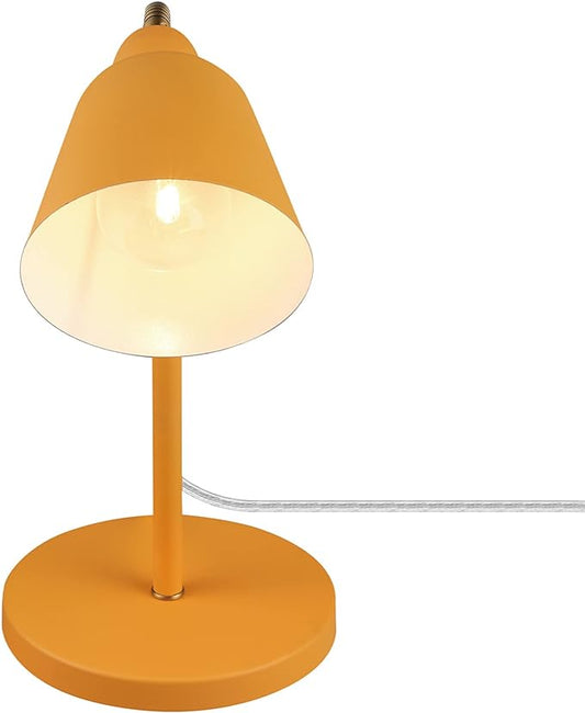 Globe 56083 16" Desk Lamp, Matte Orange, Adjustable Brass Gooseneck, in-Line On/Off Rocker Switch, Home Office Accessories, Desk Lamps for Home Office, Home Décor, Adjustable Lamp - LeafyLoom