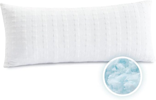 Cooling Pillows for Sleeping Body Size,Shredded Memory Foam Bed Pillow with Double Sided Material Pillow Case,Adjustable Loft-Slow Rebound Body Pillow for Side & Back Sleeper - LeafyLoom