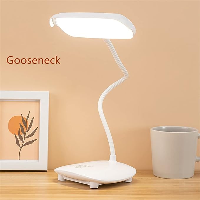 Cordless Desk Table Lamp Reading Light 40 Led Rechargeable Big Battery, Touch 3 Modes,2 Ways Power,Dimmable,Gooseneck,Small Portable Bedroom Bedside Lamp - LeafyLoom