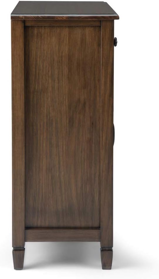 SIMPLIHOME Connaught SOLID WOOD 40 Inch Wide Traditional Storage Cabinet in Rustic Natural Aged Brown, For the Living Room, Entryway and Family Room - LeafyLoom