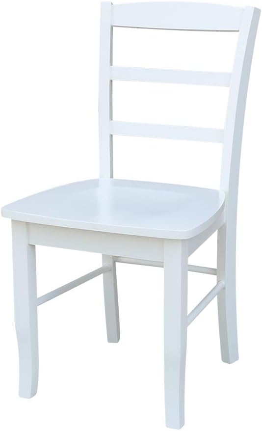 International Concepts Set of Two Madrid Ladderback Dining Chairs, White - LeafyLoom