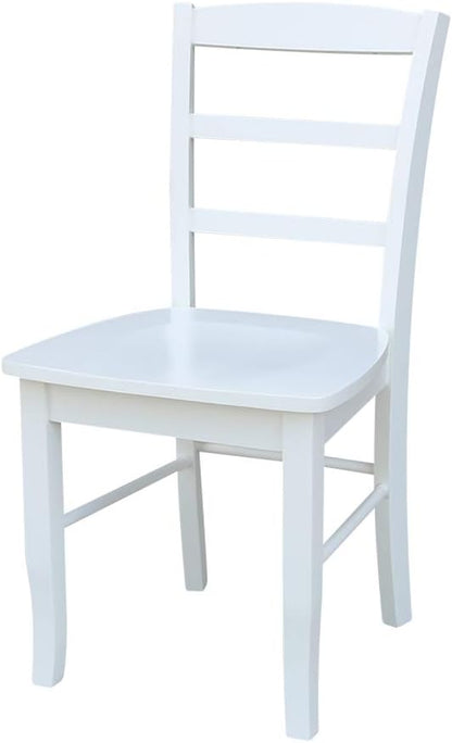 International Concepts Set of Two Madrid Ladderback Dining Chairs, White - LeafyLoom