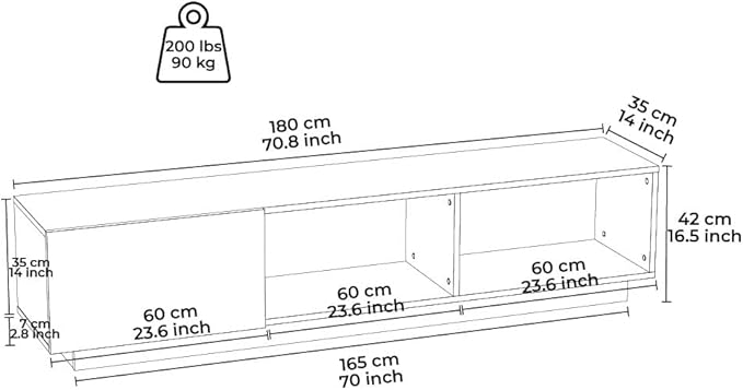 Modern TV Stand up to 75 inch Entertainment Center with Storage Mid-Century Smart Led TV for Living Room 70" TVs End Table, Lepando, White - LeafyLoom