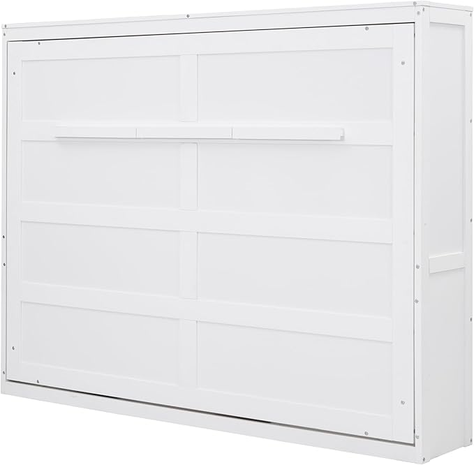 Merax Modern Farmhouse Solid Wood Murphy Bed Chest/Space Saving/Wood Slat Support/Queen,White - LeafyLoom