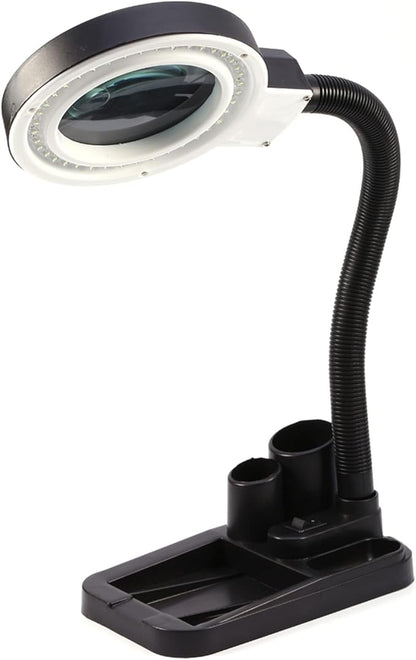 Haofy LED Desk Lamp, LED Magnifying Office Lamp 5X 10X Magnifier with Light Table and Desk Lamp Floor St and Adjustable Magnifier Glass Lamp for Reading and Repairing - LeafyLoom