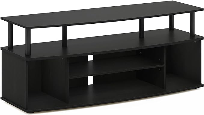 Furinno Jaya Large Entertainment Center Hold up to 55-in TV, Inches, Blackwood - LeafyLoom