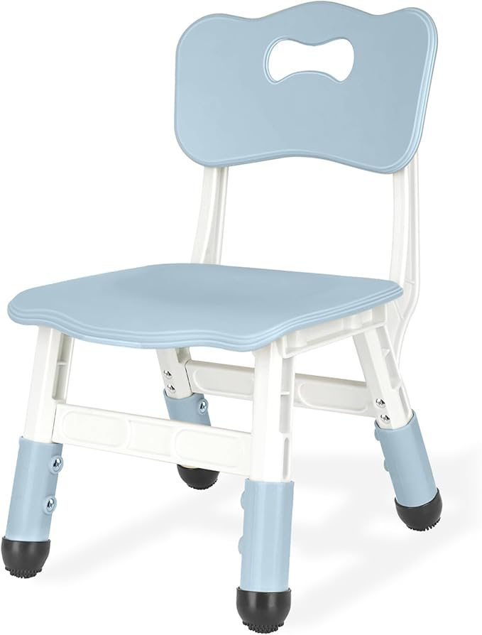 Kids Chair Height Adjustable Toddler Chair Max Load 220LBS Plastic Indoor Outdoor Chair for Children Age 1-6 School Home Daycare Use Bluegrey - LeafyLoom