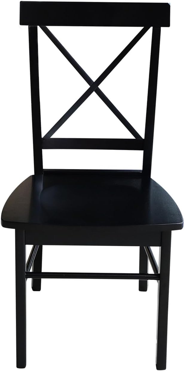 International Concepts Set of Two X-Back Dining Chair, Black - LeafyLoom