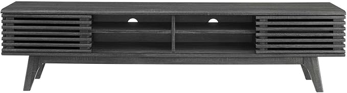 Modway Render Mid-Century Modern Low Profile 70 Inch Media Console TV Stand in Charcoal, 70" - LeafyLoom