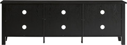 Walker Edison Wren Classic 6 Cubby TV Stand for TVs up to 80 Inches, 70 Inch, Black - LeafyLoom