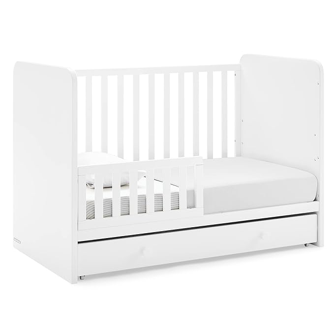 GAP babyGap Graham 4-in-1 Convertible Crib with Storage Drawer - Greenguard Gold Certified, Bianca White - LeafyLoom