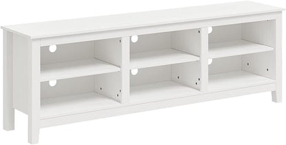 Panana TV Stand with 6 Cubby for 75 inch TV, Television Stands Entertainment Center Media Stand TV Table for Living Room, Bedroom (White 70 inch) - LeafyLoom