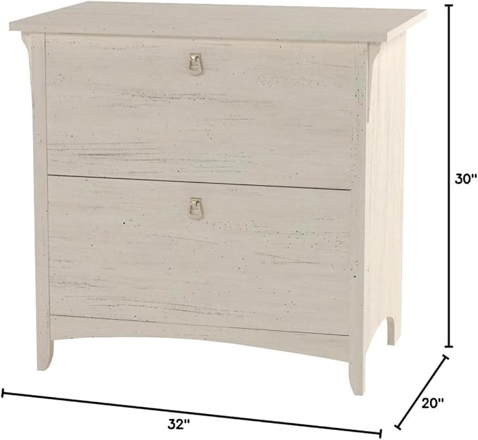 Bush Furniture Salinas Lateral File Cabinet, Farmhouse 2 Drawer File Cabinet for Home Office - LeafyLoom