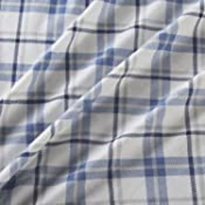 Comfort Spaces Cotton Flannel Breathable Warm Deep Pocket Sheets with Pillow Case Bedding, Cal King, Blue Plaid 4 Piece - LeafyLoom