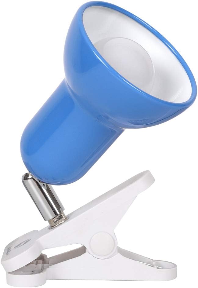 Sun-Rising Clip lamp,360° rotation Clip on Lamp Portable Book Reading Light,Clamp on Desk/Table/Bunk Bed/Cupboard Home Lighting, (Desk lamp,seven colors for your choice) Blue - LeafyLoom