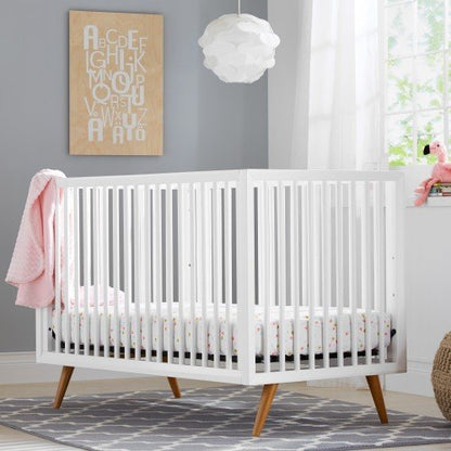 Contours Roscoe White Baby Crib, Standard Baby Crib, White Baby Crib, Converts from Baby Crib to Daybed, Fits Standard Full-Size Crib Mattress, Easy to Assemble - White - LeafyLoom