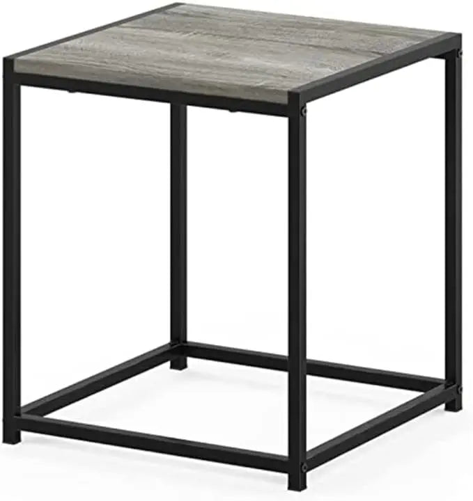 FURINNO Camnus Modern Living End Table, French Oak Grey, 15.75 in x 15.75 in x 17.83 in - LeafyLoom