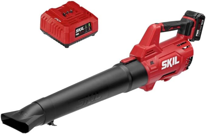 SKIL BL4714B-10 PWR CORE 20 Brushless 400 CFM Leaf Blower Kit, Includes 4.0Ah Battery and Charger - LeafyLoom