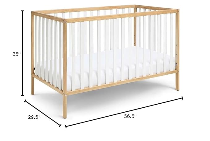 Baby Cache Deux Remi Island 3-in-1 Convertible Crib (Do Re Me) Natural & White - LeafyLoom