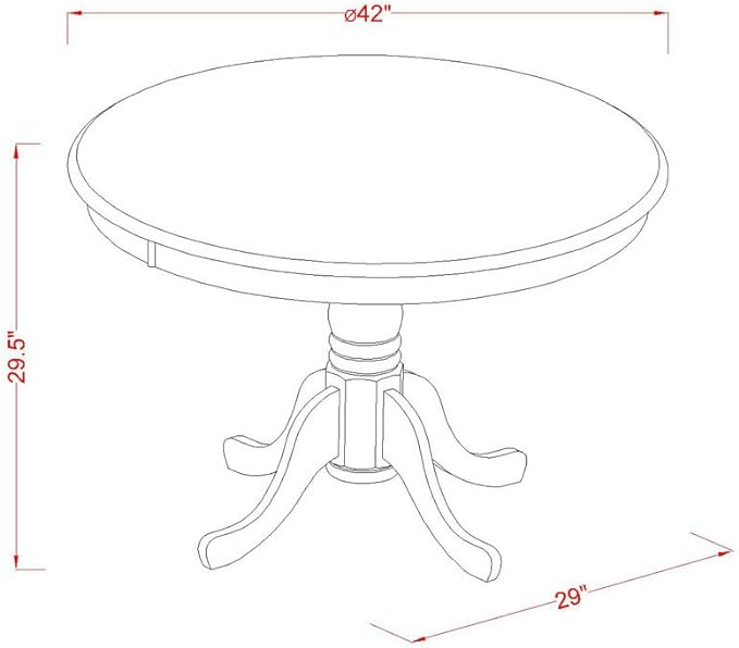 East West Furniture HLDU5-MAH-LC 5 Piece Kitchen Table Set for 4 Includes a Round Dining Room Table with Pedestal and 4 Faux Leather Upholstered Dining Chairs, 42x42 Inch, Mahogany - LeafyLoom