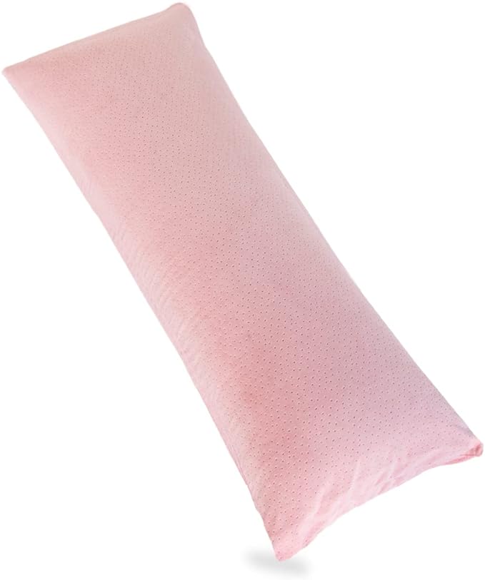 Full Body Pillow for Adults, Long Pillow for Sleeping, Large Firm Bed Pillow for Side Sleepers with Cover, 20x54 Inches (Pink) - LeafyLoom