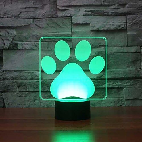 3D Dog Paw Modelling Night Light Touch 16 Color Change LED Table Desk Lamp Acrylic Flat ABS Base USB Home Decoration Toy Birthday Xmas Kid Children Gift - LeafyLoom