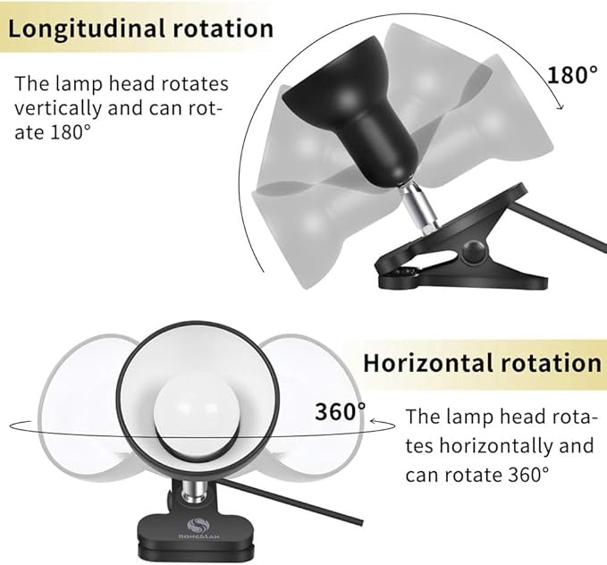 Sun-Rising Light clamp,360° rotation Clip on Lamp Portable Book Reading Light,Clamp on Desk/Table/Bunk Bed/Cupboard Home Lighting, (Desk lamp,seven colors for your choice) Green - LeafyLoom