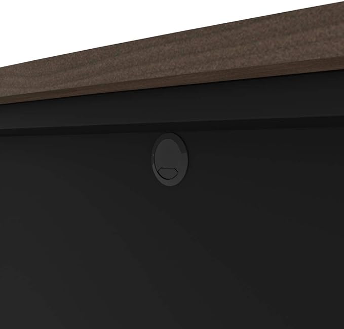 Bestar Connexion Desk Shell, 72W, Antigua & Black - LeafyLoom