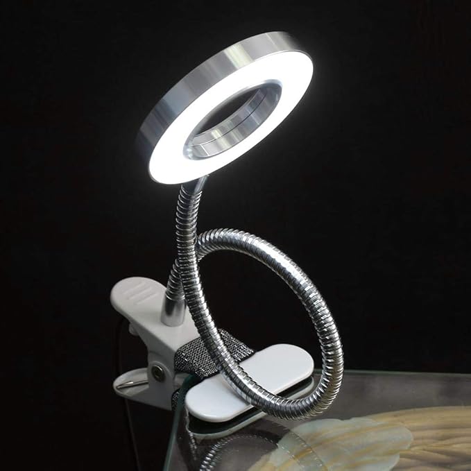 Portable Tattoo LED Lamp, LED Desk Lamp with Clamp, Warm/Cold Light LED USB with Clip for Eyebrow Tattoo Manicure Eyelash Extension and Reading - LeafyLoom