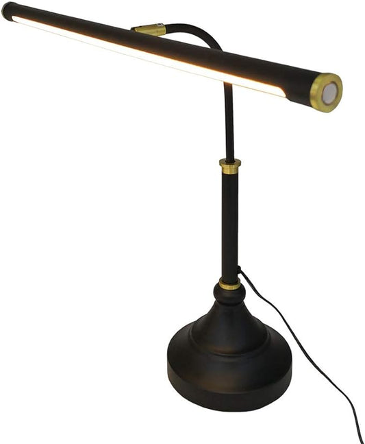 LED Piano Desk Lamp with Touch Dimmer,Piano Lamp,Desk Lamp,Reading Lamp for Home Office,Adjustable Height,Multi-functional,LED 5W,3000K,Metal,Black+Bronze, - LeafyLoom