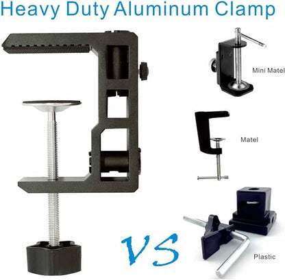 Replacement Heavy Duty C Clamp for 1/2” Base Magnifying Lamp,Desk Lamp,Swing Arm Lamp,Phone I pad Mount,Tablet Mic Holder,Table Mount Clamp for Microphone Stand Mic Boom Arm (G2 BLACK) - LeafyLoom