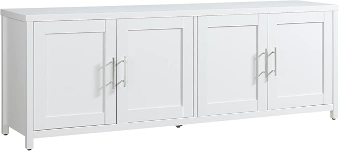 Henn&Hart Strahm TV Stand, 68" Wide, White - LeafyLoom